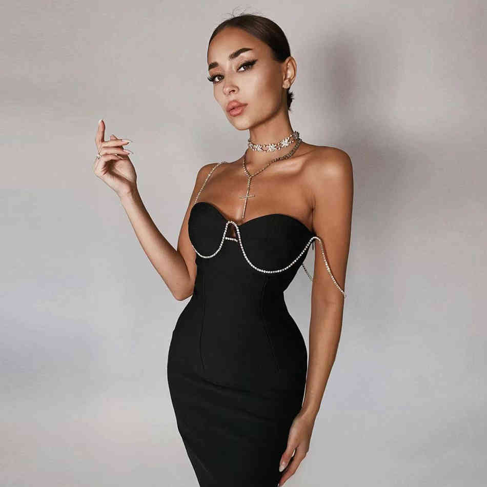 Summer Women Bodycon Bandage Dress Sexy Spaghetti Strap Diamonds Mini Club Celebrity Runway Party Vestidos 210423