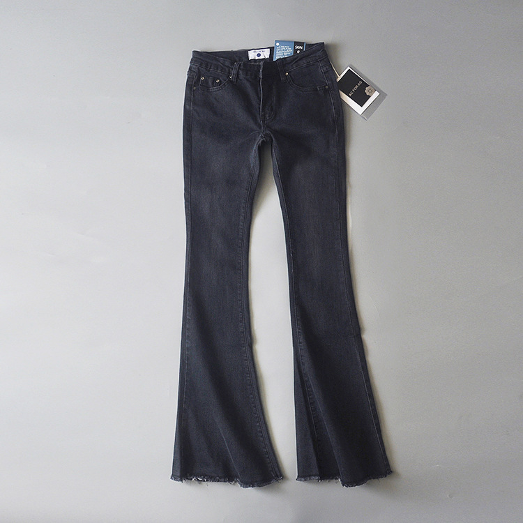 High Waist Jeans Blue Black Flare Jeans For Women Denim Skinny Womans Jeans Female Wide Leg Ladies Pants