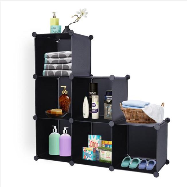 2022 Cube Storage 6-Cube Closet Organizer Shelves DIY Cabinet Black Boxes & Bins Organization