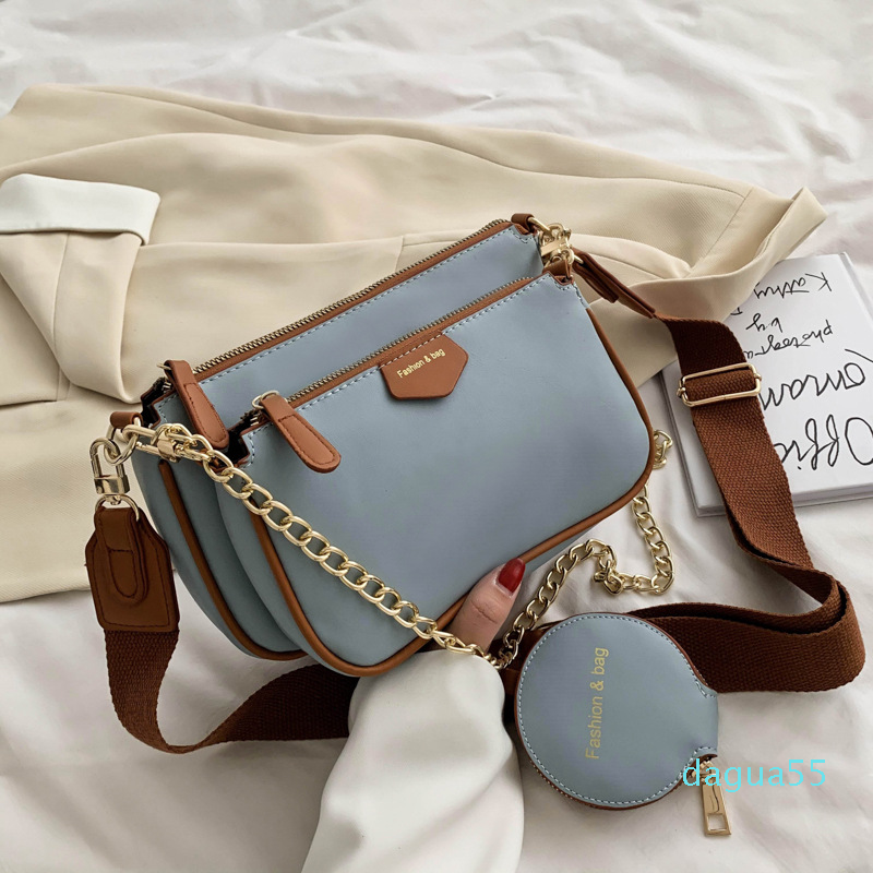 HBP 2021 Newest Korean Messenger Bag All-match Three-in-one Fashion Chain Bag Work Casual Simple Solid Color Shoulder Bag, Blue
HBP 2021 Newest Korean Messenger Bag All-match Three-in-one Fashion Chain Bag Work Casual Simple Solid Color Shoulder Bag, Blue