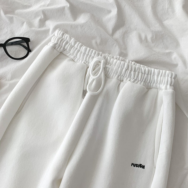 Thicken Harem Pants Women Letter Embroidery High Elastic Waist Jogger Korean Modis All Match Sweat 210422