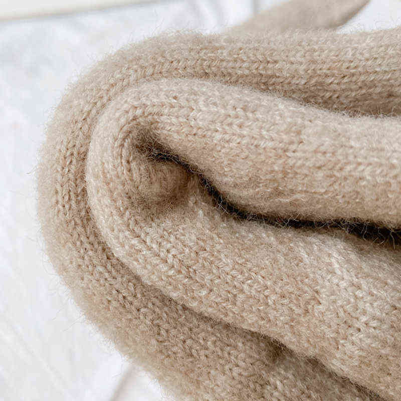 Fashion Cashmere Women Men Winter Cashmere Cold Protection Double-layer Thickening Warm Touch Screen Knitted Woolen Gloves 220112