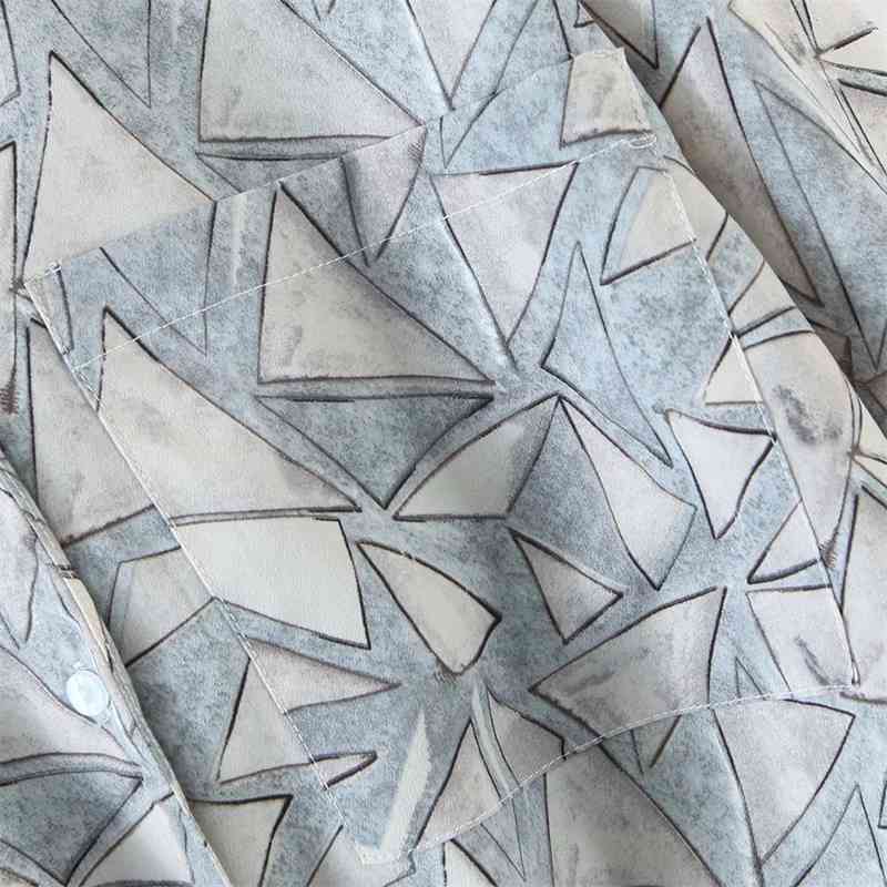 Spring Autumn Fashion Turn-down Collar Printing Single-breasted Long Sleeve Elegant Women's Shirt 210520