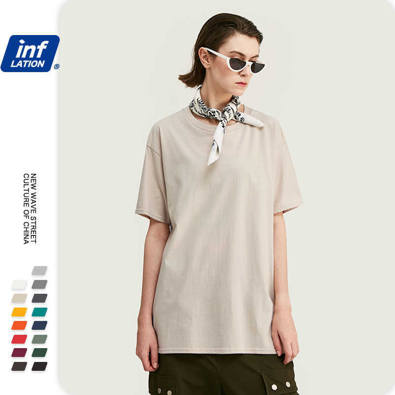 INFLATION Summer Men T-shirt Multicolor Short Sleeve T-Shirt Unisex 100% Cotton Tee Shirts Round Neck Casual Tees 035S16 210629