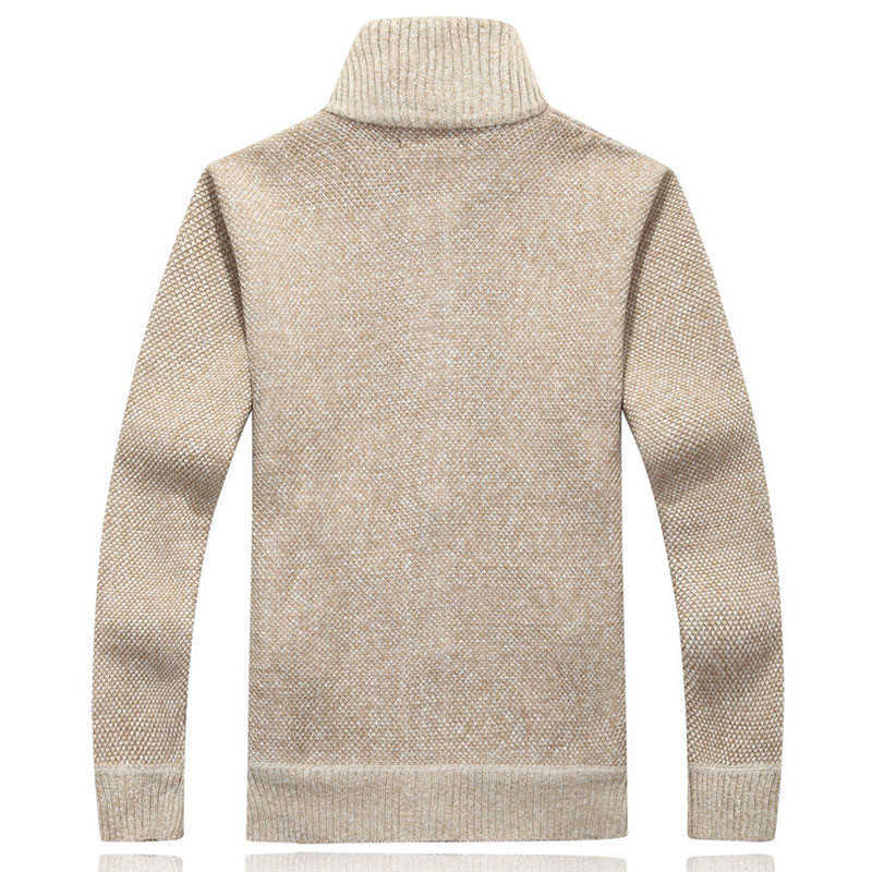 4XL 5XL Mens Fleece Sweate Autumn Winter Warm Cashmere Dress Slim Fat Wool Zipper Casual Sweater Men Knitted Coat AG1383 211008