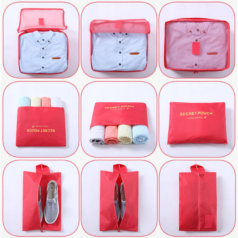 7pcs/lot Travel Accessories Travel Bag Waterproof Oxford Portable Multifunction Home Storage Supplies