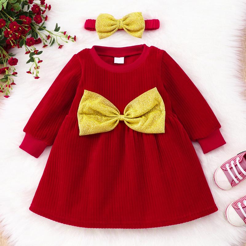 Girl's Dresses 2021 Red Corduroy Princess Dress Baby Long Sleeve Bowknot Girls Skirt+ Headband 0-3Y
Girl's Dresses 2021 Red Corduroy Princess Dress Baby Long Sleeve Bowknot Girls Skirt+ Headband 0-3Y