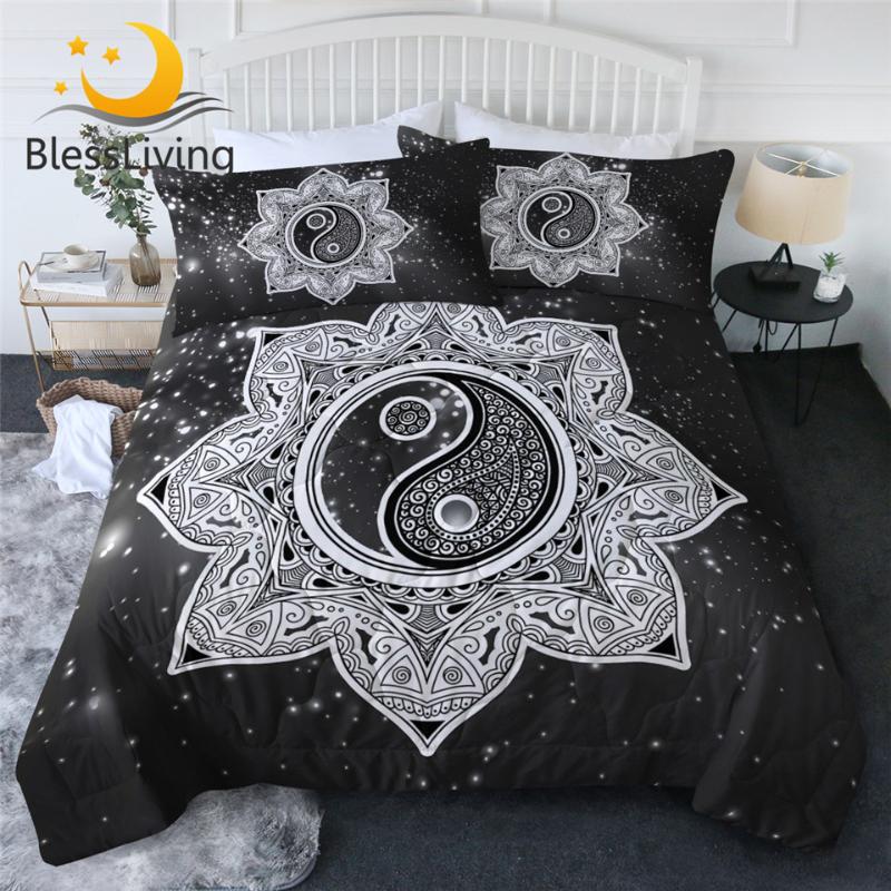 BlessLiving Tai Chi Quilt Set Mandala Thin Comforter Yin Yang Summer Bedding Floral Air-conditioning Duvet Black White Bed Comforters & Sets
BlessLiving Tai Chi Quilt Set Mandala Thin Comforter Yin Yang Summer Bedding Floral Air-conditioning Duvet Black White Bed Comforters & Sets