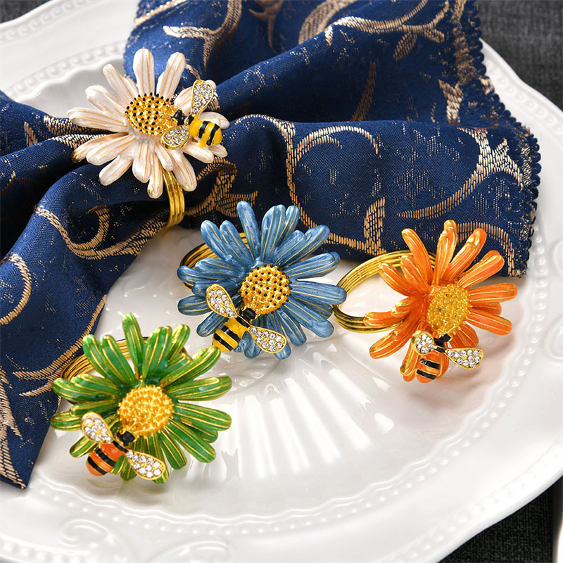 Flower Wed Ring Napkin Holder Blue Napkin Ring Pink Napkin Ring