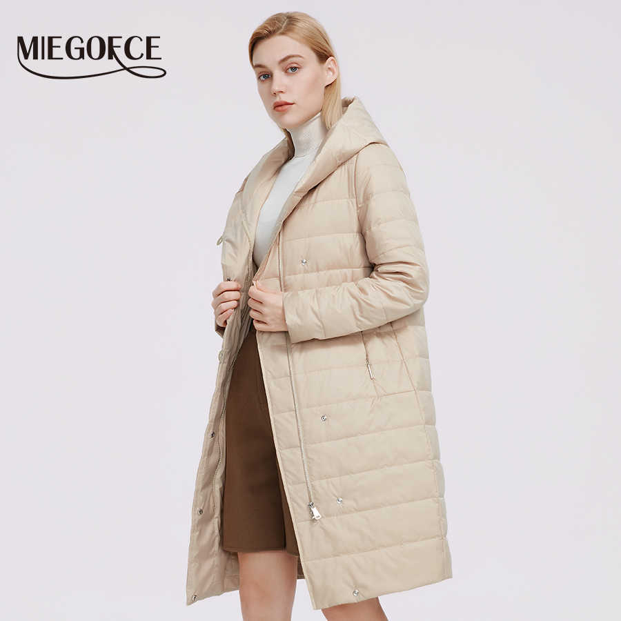 MIEGOFCE Spring Women Jacket Windproof Spring Coat Women Mid Length Reversible Slider Quality Filling Women's Parka 210819