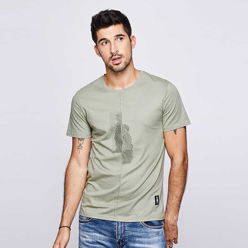 KUEGOU Cotton Men's T-shirt summer tshirts men embroidery fashion extension short sleeve t shirt top plus size LT-1776 210629