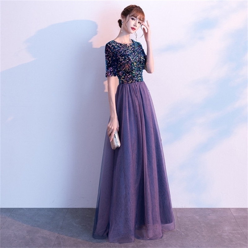 Evening Party Dress O-Neck Women es Elegant Maxi Long Slim Ankle-Length Fit and Flare Sequined 210603, Purple
Evening Party Dress O-Neck Women es Elegant Maxi Long Slim Ankle-Length Fit and Flare Sequined 210603, Purple
