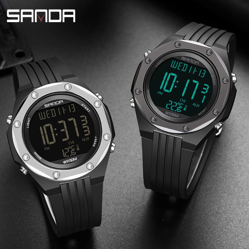 Wristwatches Sanda Fashion Military Men's Watches Body Temperature Monitor 50M Waterproof Sports Watch Led Electronic 6028, Slivery;brown
Wristwatches Sanda Fashion Military Men's Watches Body Temperature Monitor 50M Waterproof Sports Watch Led Electronic 6028, Slivery;brown