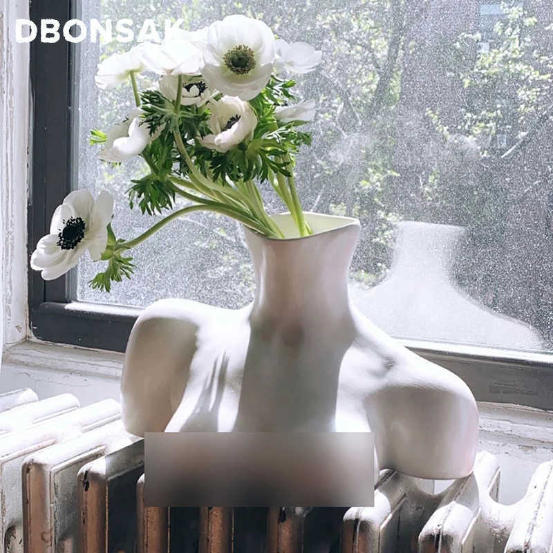 Woman Body Ceramic Vase Bust Sculpture Flower Pot Flower Arrangement Container Nude Female Tabletop Vase Home Decoration Crafts 210615
Woman Body Ceramic Vase Bust Sculpture Flower Pot Flower Arrangement Container Nude Female Tabletop Vase Home Decoration Crafts 210615
