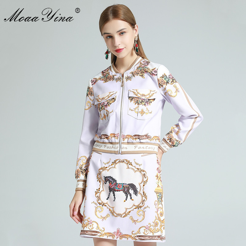 Fashion Designer Set Spring Women's Long sleeve Zipper jacket Tops+Beaded Baroque Floral-Print Skirt Two-piece set 210524, Lavender
Fashion Designer Set Spring Women's Long sleeve Zipper jacket Tops+Beaded Baroque Floral-Print Skirt Two-piece set 210524, Lavender