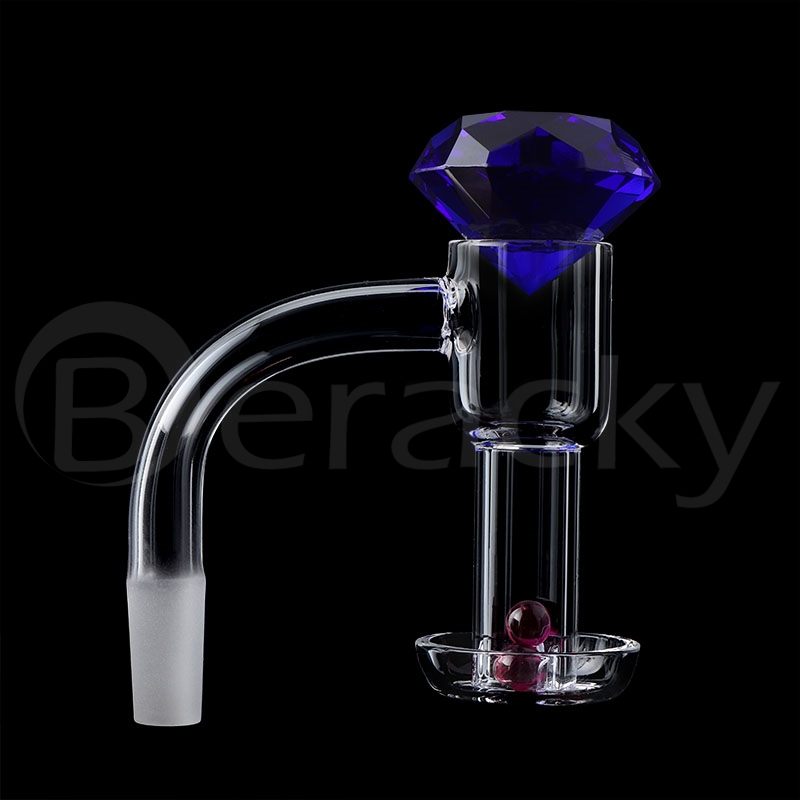 Beracky Handmade Flat Top Terp Slurper Quartz Banger Nails With Diamond Caps 20mm OD Slurpers with 10/14/18mm Male Femael Joint