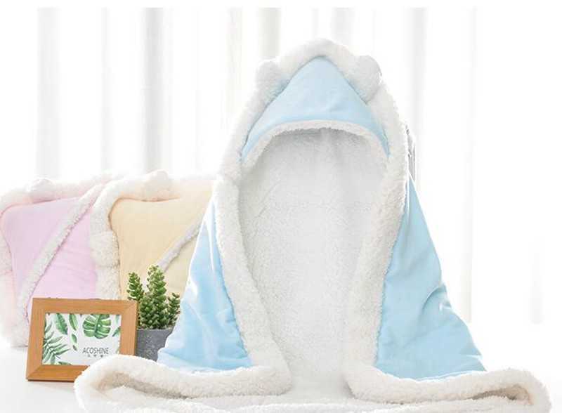 Winter Baby Boys Girls Blanket Wrap Double Layer Fleece Baby Swaddle wraps Sleeping Bag For Newborns Baby Bedding Blanket blankets kids