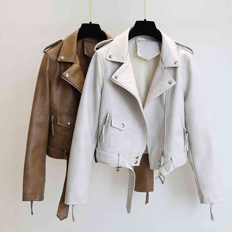 Ftlzz Spring Autumn Women Faux Leather Jacket Slim Streetwear Khaki Coat Biker Moto with Belt Female Outerwear, Black
Ftlzz Spring Autumn Women Faux Leather Jacket Slim Streetwear Khaki Coat Biker Moto with Belt Female Outerwear, Black