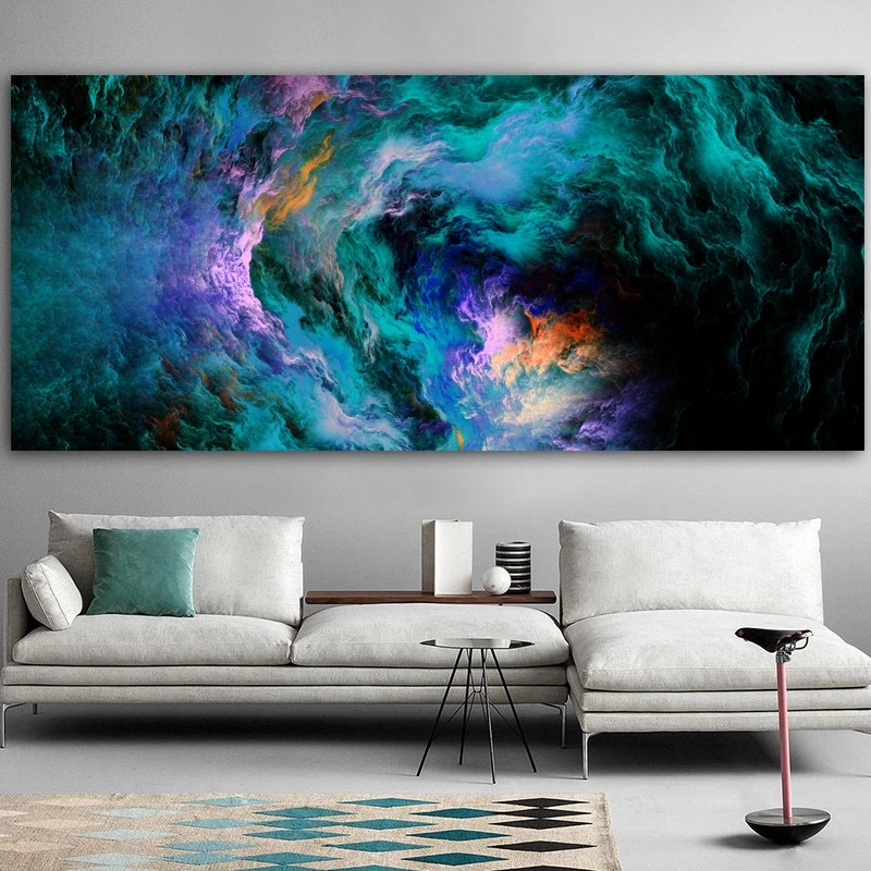 Abstract Green Clouds Painting Modern Home Decor Wall Art Pictures For Living Room Canvas Prints Colorful Posters And Prints