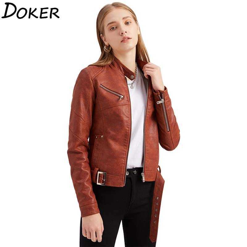Faux Leather Pu Jacket Women Autumn Winter Long Sleeve Fashion Zipper Slim With Sashes Biker Jackets Coat Female Outwear Tops 210603, Pink
Faux Leather Pu Jacket Women Autumn Winter Long Sleeve Fashion Zipper Slim With Sashes Biker Jackets Coat Female Outwear Tops 210603, Pink
