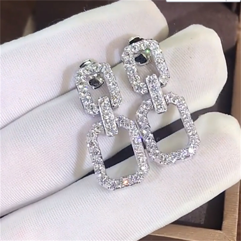 Eight Shape Diamond cz Drop earring 925 Sterling silver Engagement Wedding Dangle Earrings for women Bridal Gem Party jewelry
Eight Shape Diamond cz Drop earring 925 Sterling silver Engagement Wedding Dangle Earrings for women Bridal Gem Party jewelry