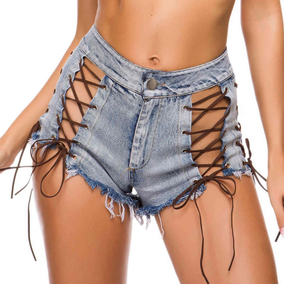 Women's Shorts Summer and Autumn Denim Pants Super Nightclub Sexy High Waist Jeans