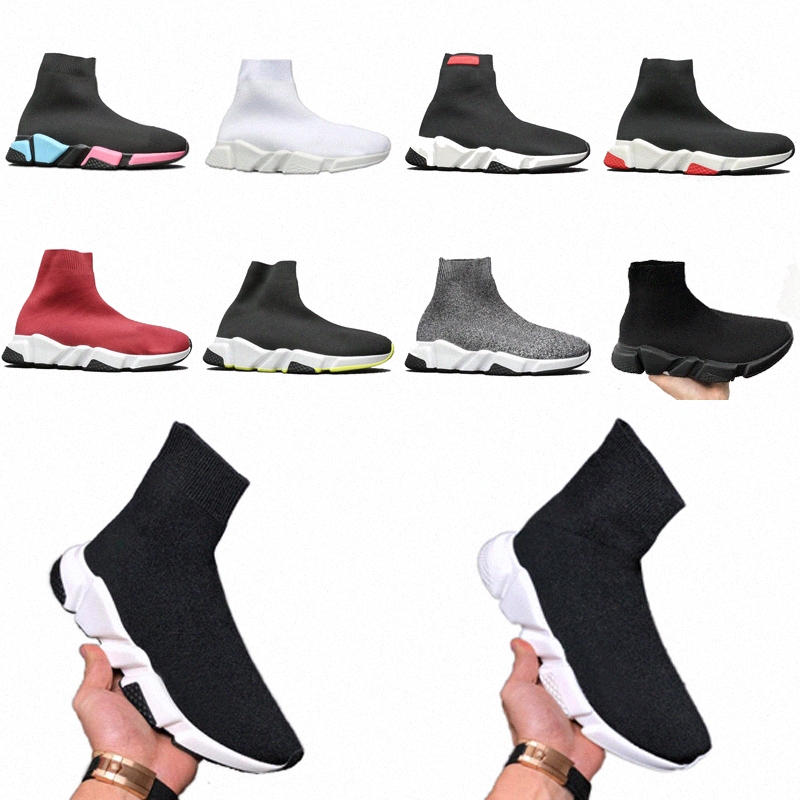 #2021# designer men womens speed trainer sock boots socks boots casual shoes shoe runners runner sneakers # 54QU#, Black