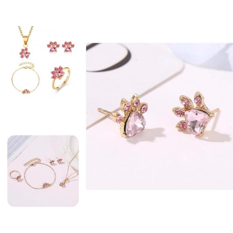 Chains Lightweight 1 Set Useful Decorative Earrings Necklace Bracelet Ring Alloy With Rhinestone For Daily Wear
Chains Lightweight 1 Set Useful Decorative Earrings Necklace Bracelet Ring Alloy With Rhinestone For Daily Wear