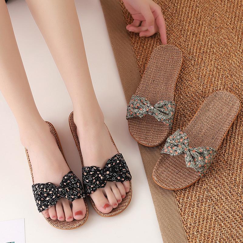 Slippers Suihyung Summer Floral Bow For Women Girls Casual Slides Breather Flax Indoor Shoes Flip Flops Female Flat Sandals, Black
Slippers Suihyung Summer Floral Bow For Women Girls Casual Slides Breather Flax Indoor Shoes Flip Flops Female Flat Sandals, Black