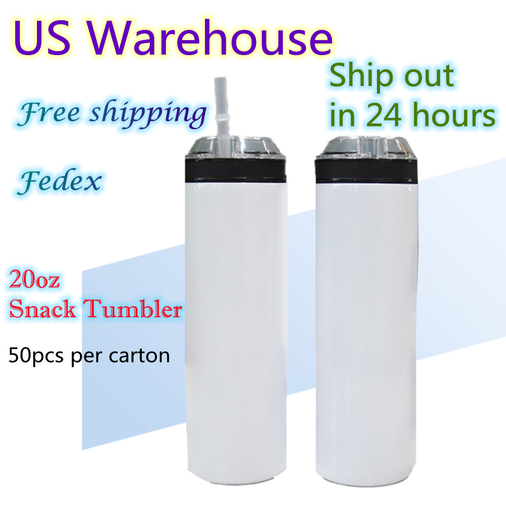 US warehouse 20oz Straight Sublimation Snack Tumblers With cup Clear Straws Stainless Steel blank white Double wall Vacuum Insulated cups Delivery, Snack tumbler
US warehouse 20oz Straight Sublimation Snack Tumblers With cup Clear Straws Stainless Steel blank white Double wall Vacuum Insulated cups Delivery, Snack tumbler