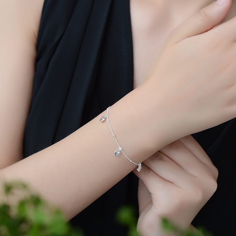 Fashion Female Lovely Heart Charm Bracelet For Women 925 Sterling Silver Birthday Gifts Jewelry 210507