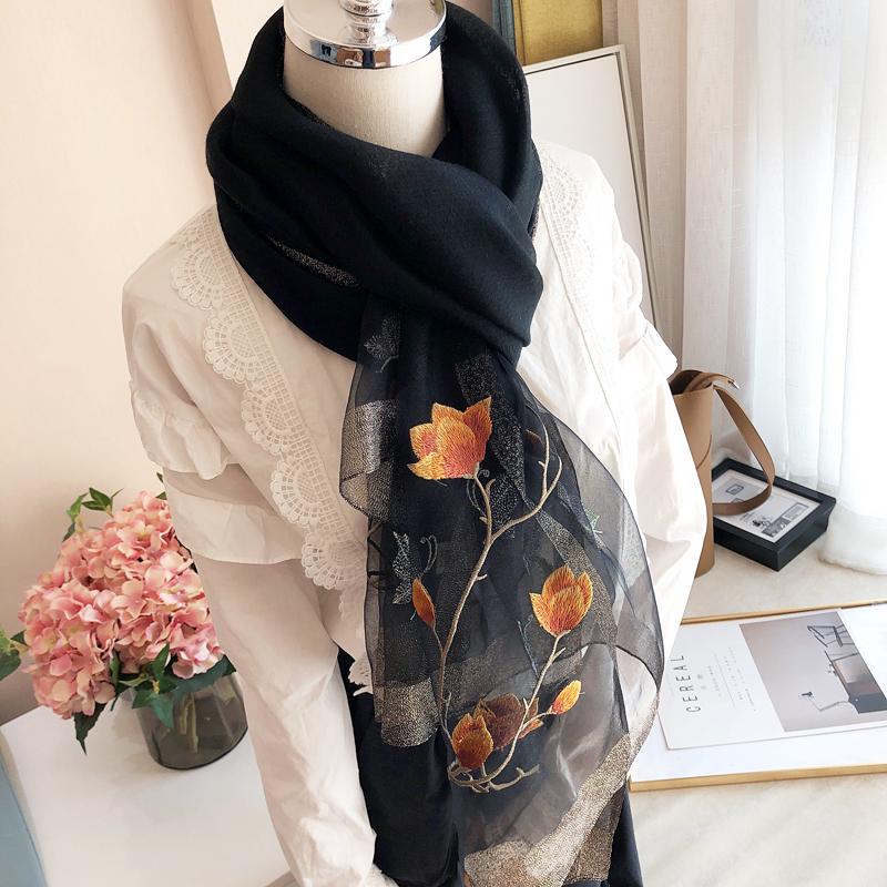 Hats, Scarves & Gloves Sets Hangzhou China Real Silk Wool Embroidery Magnolia Scarf Women's Shawl Ornament Size:85*200cm(dry Cleaning)
Hats, Scarves & Gloves Sets Hangzhou China Real Silk Wool Embroidery Magnolia Scarf Women's Shawl Ornament Size:85*200cm(dry Cleaning)