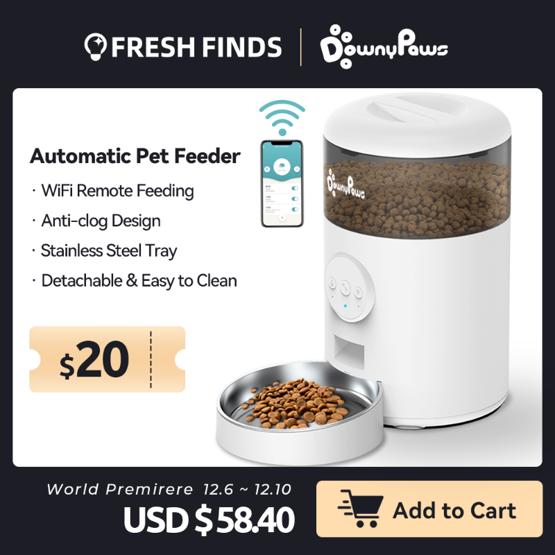 Cat Bowls & Feeders DownyPaws Automatic Food Feeder With Voice Recorder WIFI Smart Anti-Clog For Pet Dog Timing Cats Kibble Dispenser
Cat Bowls & Feeders DownyPaws Automatic Food Feeder With Voice Recorder WIFI Smart Anti-Clog For Pet Dog Timing Cats Kibble Dispenser