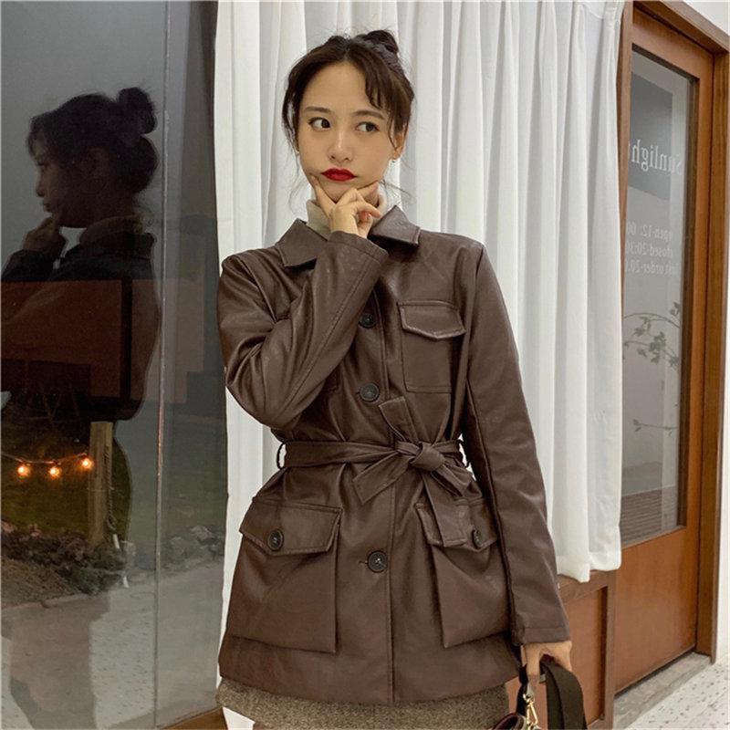 Women' Leather & Faux Chic Autumn Retro Brief Cool PU Sashes All-Match Vintage Locomotive Girl Office Lady Fashion Coats Outwear, Brown
Women' Leather & Faux Chic Autumn Retro Brief Cool PU Sashes All-Match Vintage Locomotive Girl Office Lady Fashion Coats Outwear, Brown