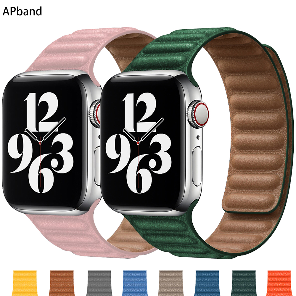 Leather Link for Apple Watch Band 44mm 40mm 38mm 42mm Watchband Original Magnetic Loop Bracelet IWatch Seires 3 5 4 6 SE Strap
Leather Link for Apple Watch Band 44mm 40mm 38mm 42mm Watchband Original Magnetic Loop Bracelet IWatch Seires 3 5 4 6 SE Strap