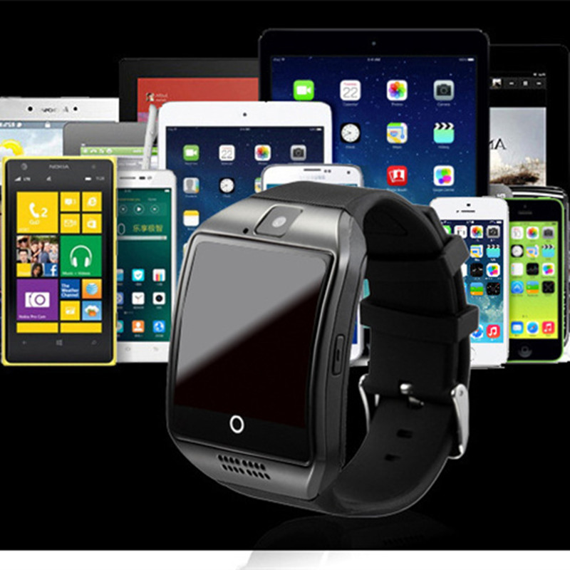 Authentic Q18 Smart Watches Bluetooth Wristband Smartwatch TF SIM Card NFC with Camera Chat Software Compatible iOS Android Cellphones with Retail Box