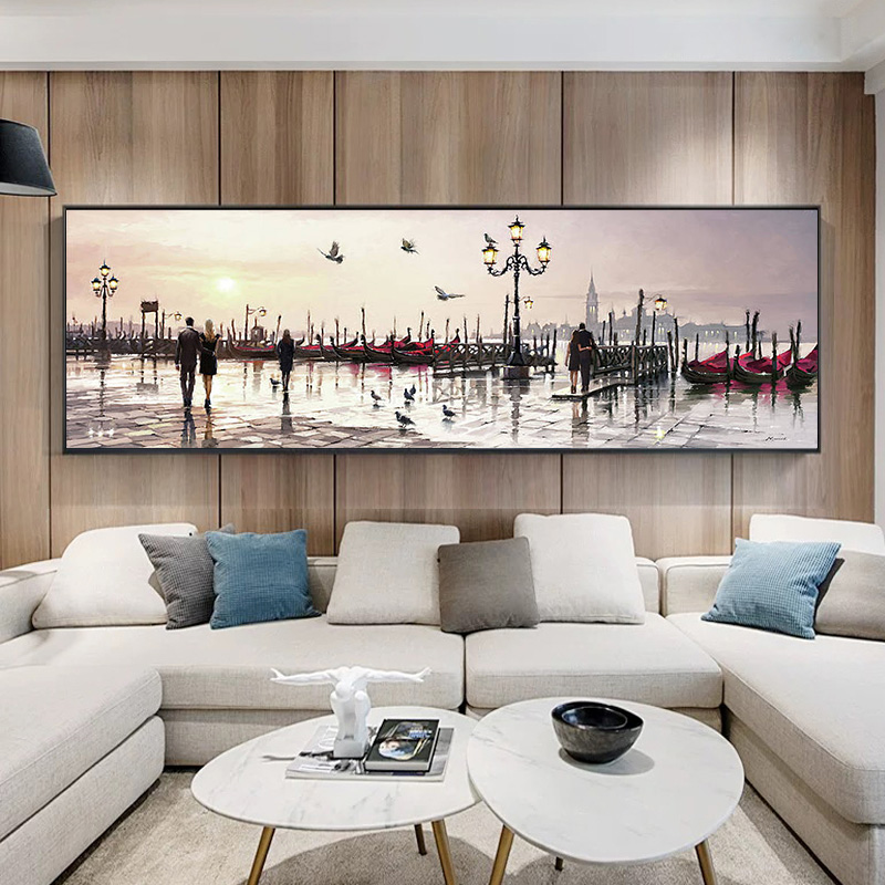 Evening In Venice Landscape Painting Wall Art Canvas Pictures For Living Room Bedroom Modern Art Home Decoration