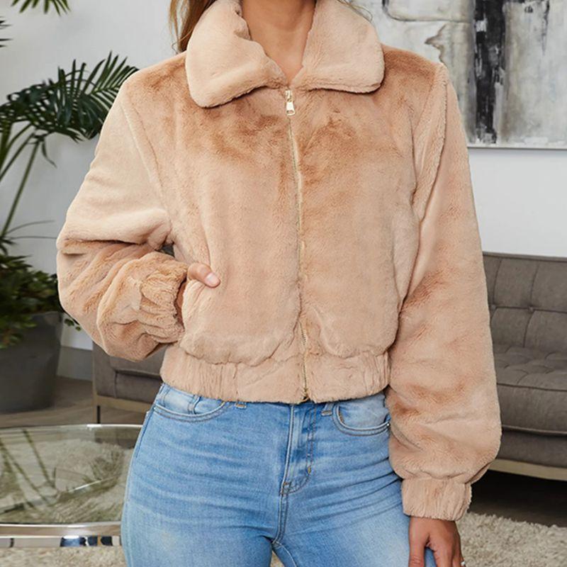 Women's Fur & Faux Womens Winter Coat Casual Lapel Collar Thicken Fluffy Zipper Up Warm Outwear Solid Color Slim Short Cropped Jacket With P, Black
Women's Fur & Faux Womens Winter Coat Casual Lapel Collar Thicken Fluffy Zipper Up Warm Outwear Solid Color Slim Short Cropped Jacket With P, Black