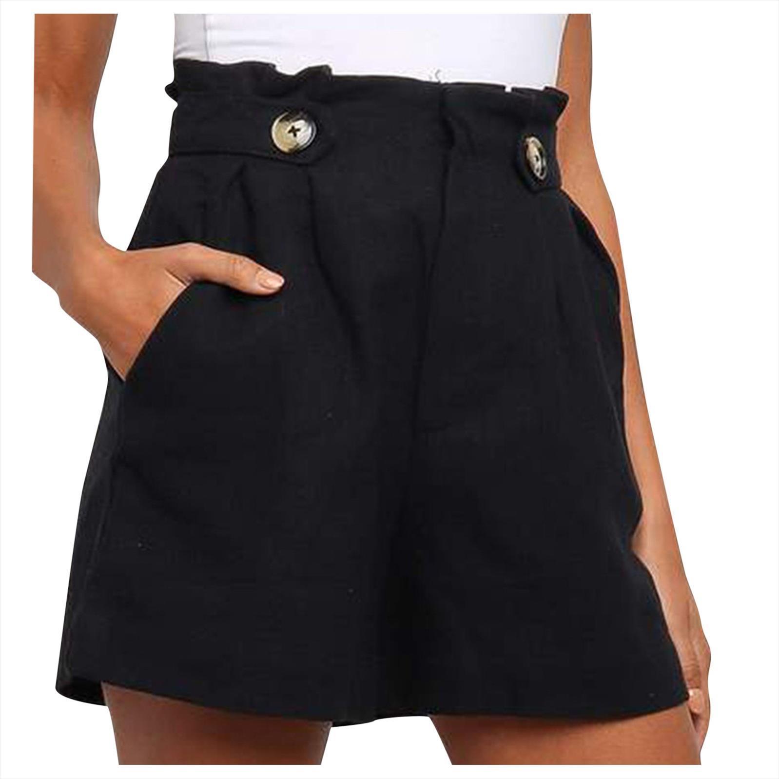 summer casual cotton linen womens short plus size high waist fashion pants streetwear, White;black
summer casual cotton linen womens short plus size high waist fashion pants streetwear, White;black