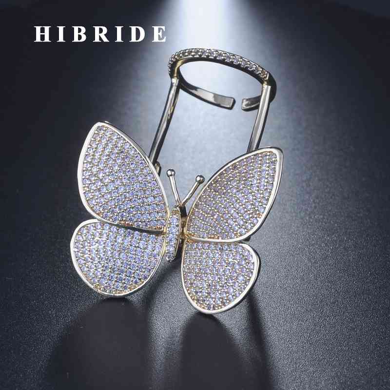 HIBRIDE Sparkling Butterfly Rings For Women Gold Color Open Adjustable Ring Luxury Jewelry R-249
HIBRIDE Sparkling Butterfly Rings For Women Gold Color Open Adjustable Ring Luxury Jewelry R-249