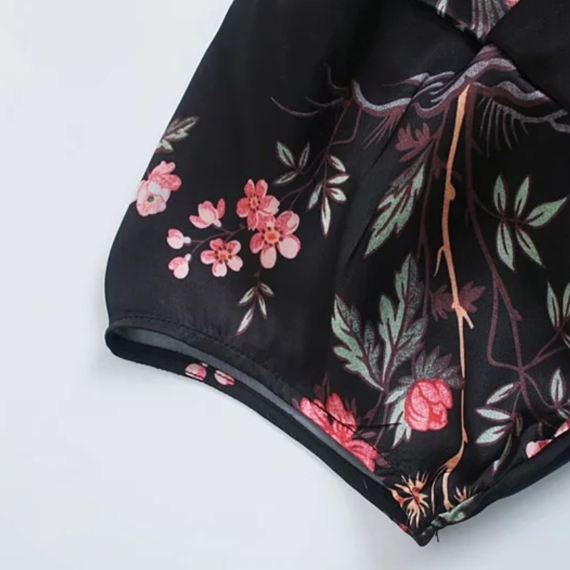 Spring Women Floral Print V Neck Sashes Satin Mini Dress Female Lantern Sleeve Clothes Vintage Lady Loose Vestido D7271 210430