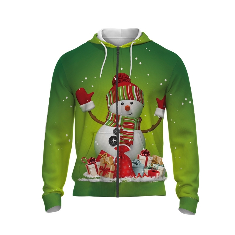 Hoodie new fashion 3D digital printing hooded zipper sweater