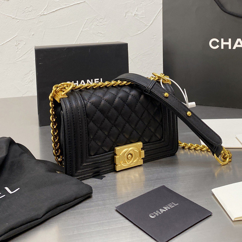 Chanel Classic Caviar Leather Bags Le Boy Mini Flap Square Interwoven Chain Quilted Matelasse Crossbody Shoulder Bag Vainty Coins Clutch Women Handbag, Black
Chanel Classic Caviar Leather Bags Le Boy Mini Flap Square Interwoven Chain Quilted Matelasse Crossbody Shoulder Bag Vainty Coins Clutch Women Handbag, Black
