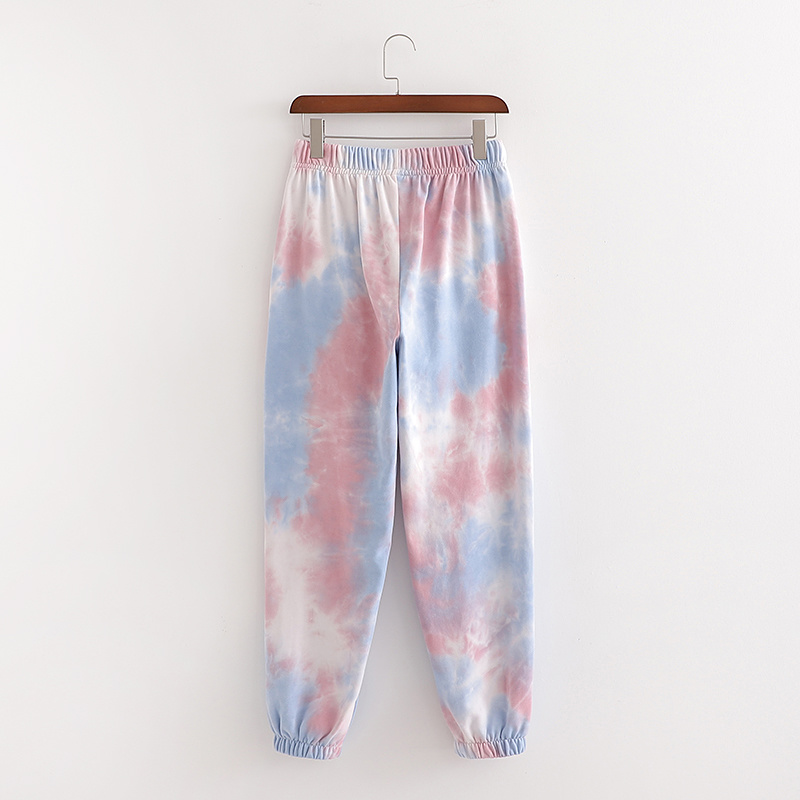 Autumn Fashion design womens rainbow color tie-dying hooded sweatshirt cardigan coat plus size SML