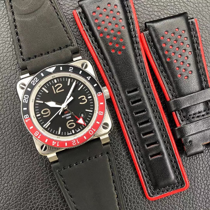 42mm GMT stainless steel sapphire crystal men watch mens wristwatch Automatic top quality BR03-93 03-93 black red bezel free gift extra strap and tool
42mm GMT stainless steel sapphire crystal men watch mens wristwatch Automatic top quality BR03-93 03-93 black red bezel free gift extra strap and tool