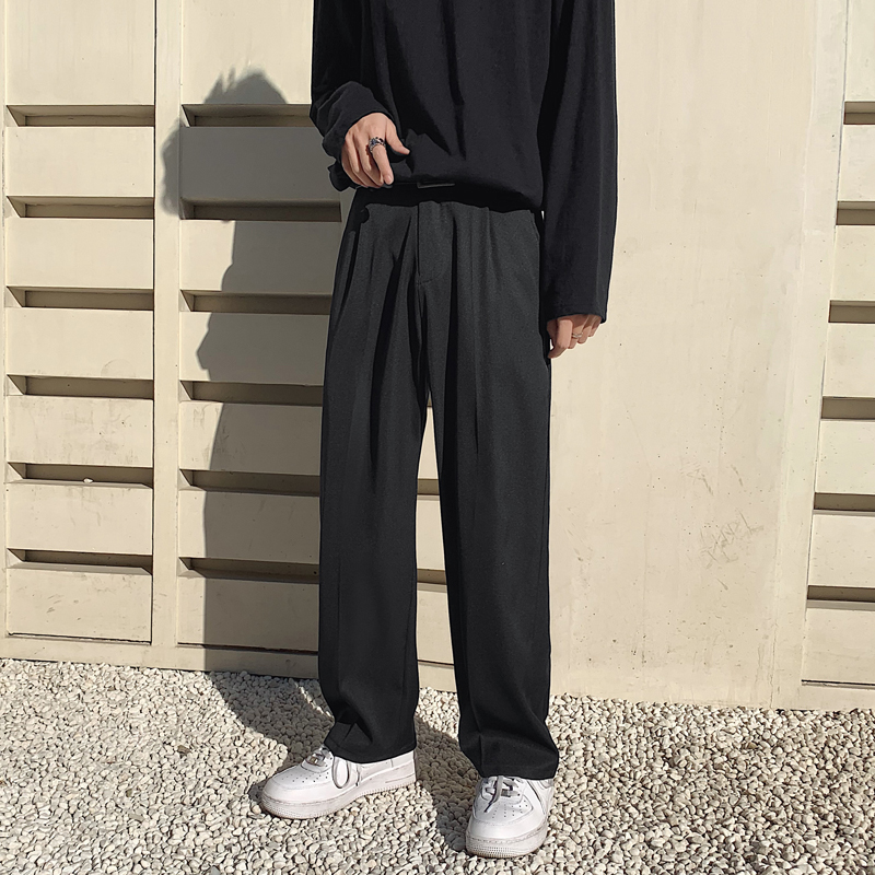Solid Men Casual Pants Pleated Pockets Mens Fashion Clothing Mopping Hong Kong Style Zipper Fly Spring New Trousers Loose Bottom, Black
Solid Men Casual Pants Pleated Pockets Mens Fashion Clothing Mopping Hong Kong Style Zipper Fly Spring New Trousers Loose Bottom, Black