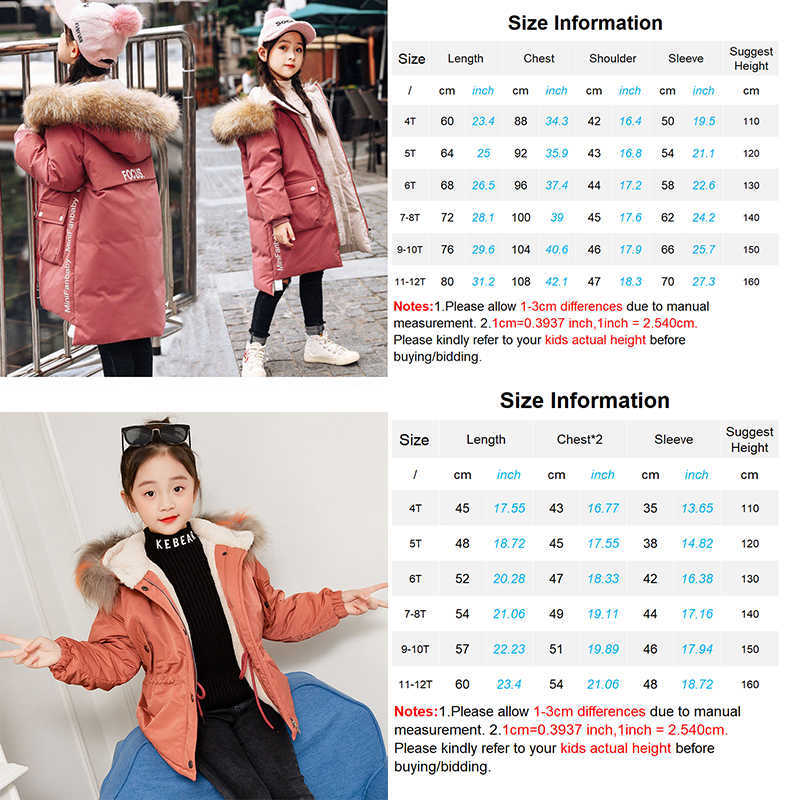 Teen Young Girls Warm Coat Winter Parkas Outerwear Teenage Outfit Children Kids Girls Fur Hooded Jacket for 5 6 8 10 12 Years 210812