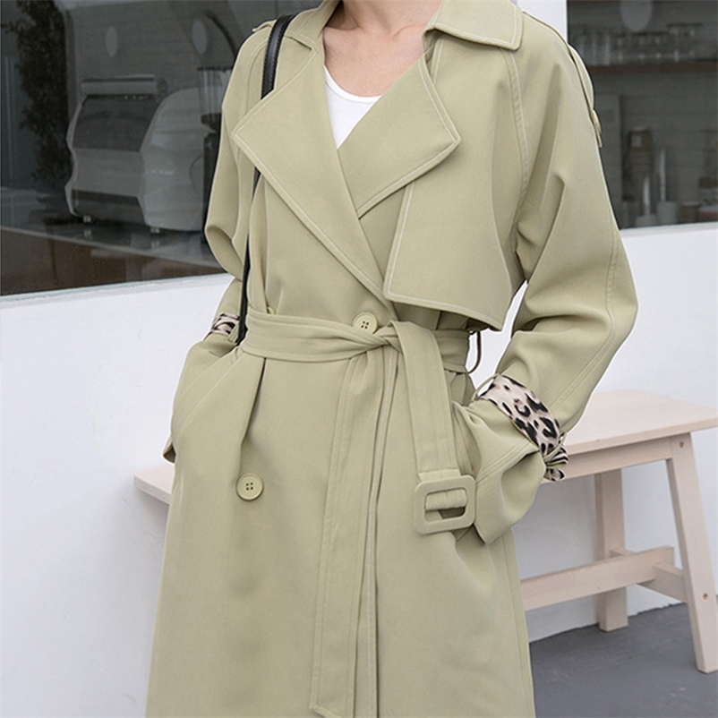 Women Leopard Windbreaker Vintage Sashes Female Loose Trench Casual Street Wear Lady Double Breasted Long Coat Outwears 210519, Apricot
Women Leopard Windbreaker Vintage Sashes Female Loose Trench Casual Street Wear Lady Double Breasted Long Coat Outwears 210519, Apricot