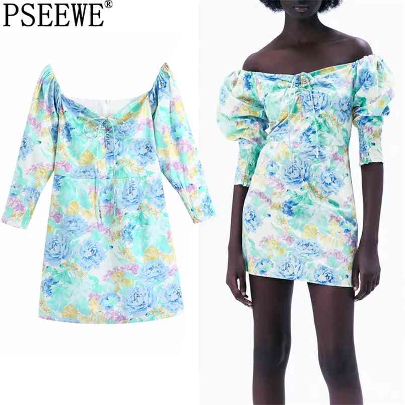 Dress Women Blue Floral Off Shoulder Short Woman es Bow Puff Sleeve Mini Summer es Ladies Vintage 210519, Multi
Dress Women Blue Floral Off Shoulder Short Woman es Bow Puff Sleeve Mini Summer es Ladies Vintage 210519, Multi