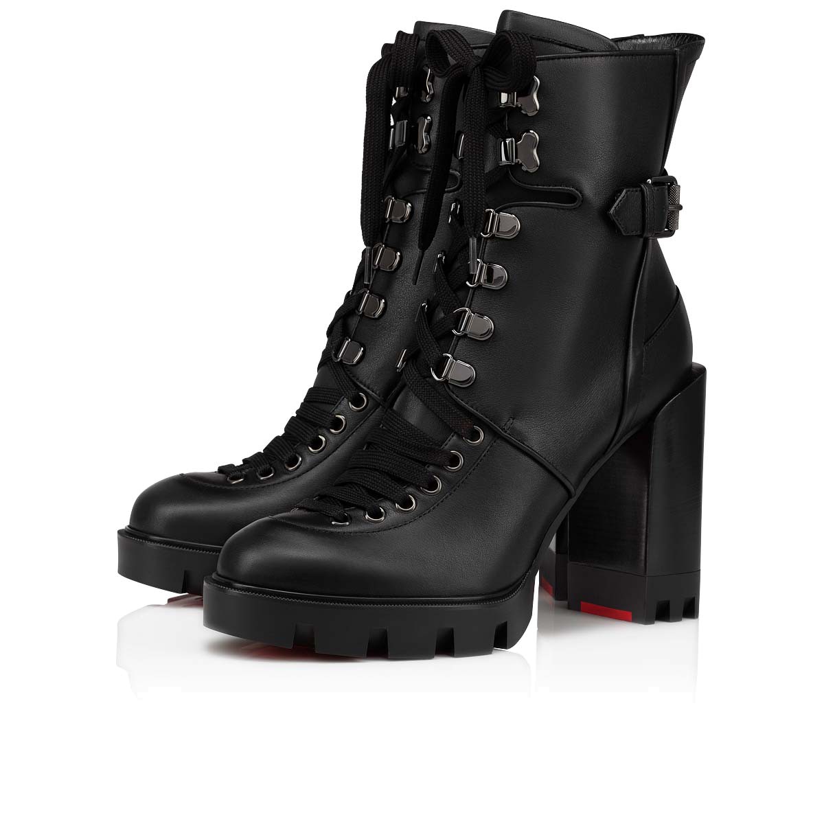 Autumn winter Women Ankle boot Macademia high-heeled Red bottom boots calfskin leather suede rubber sole thin straps round head outdoor hiki, Black
Autumn winter Women Ankle boot Macademia high-heeled Red bottom boots calfskin leather suede rubber sole thin straps round head outdoor hiki, Black